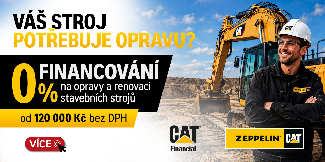 Financování oprav strojů Cat bez navýšení od Zeppelin CZ
